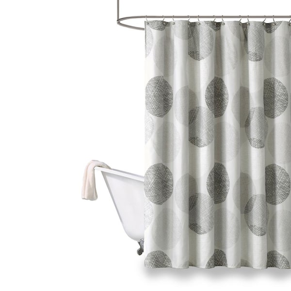 MADISON PARK ESSENTIALS Glendale Grey 72 in. Shower Curtain