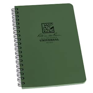 Weatherproof 4.625 in. x 7 in. Side Spiral Notebook Cover in Green (3-Pack)