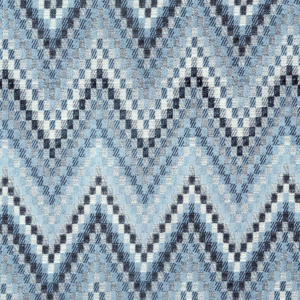Ice Blue Chevron Polyester Rod Pocket Valance, 58" x 14"