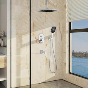 Double Handle 3-Spray Patterns Shower Faucet Set 1.8 GPM with High Pressure Stainless Steel Hand Shower in Bronze