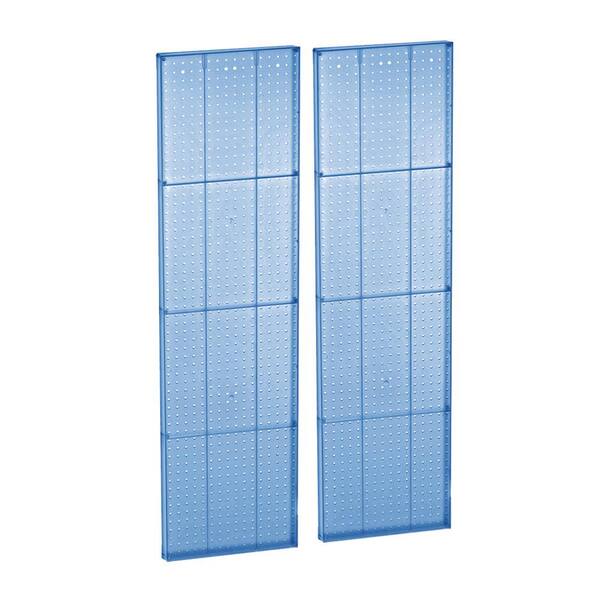 Azar Displays 63 in. H x 16 in. W Pegboard Blue Styrene 1-Sided Panel (2-Piece)