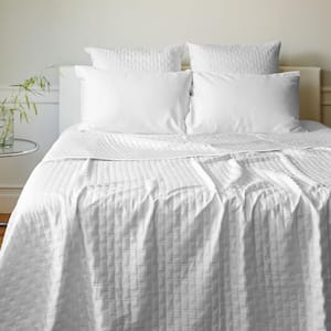 Luxury 100% Viscose from Bamboo Quilted Coverlet, King - White
