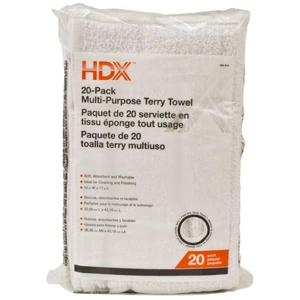 HDX 14 in. x 17 in. Multi-Purpose Terry Cloth (20-Pack)
