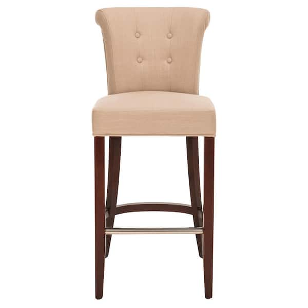 SAFAVIEH Addo 29.7 in. True Taupe Cushioned Bar Stool