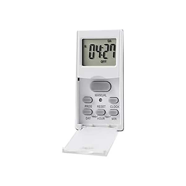 7 Day 8.3 Amp 120V Indoor Wall Chronologic Programmable Digital Timer Switch for Lights Fans Motors Random White