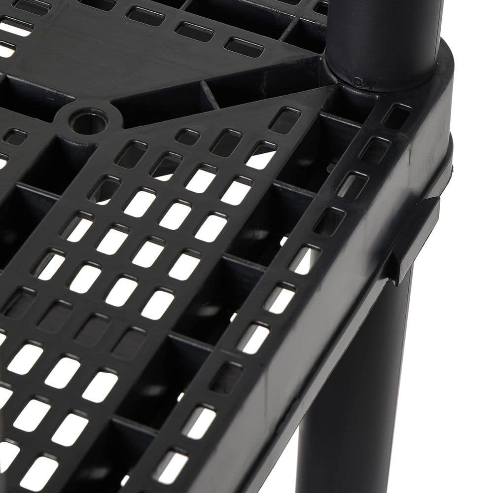 Black 4-Tier Resin Indoor/Outdoor Storage Shelving Unit