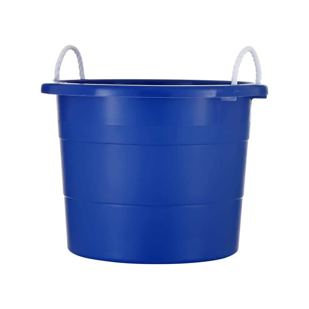 Caribbean Blue Plastic Buckets with Handles 11cm h x 17cm dia - 12