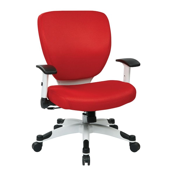 Office Star Products SPACE Seating Mesh Adjustable Height Cushioned Swivel Tilt Ergonomic Managers Chair in Pink with Adjustable Arms