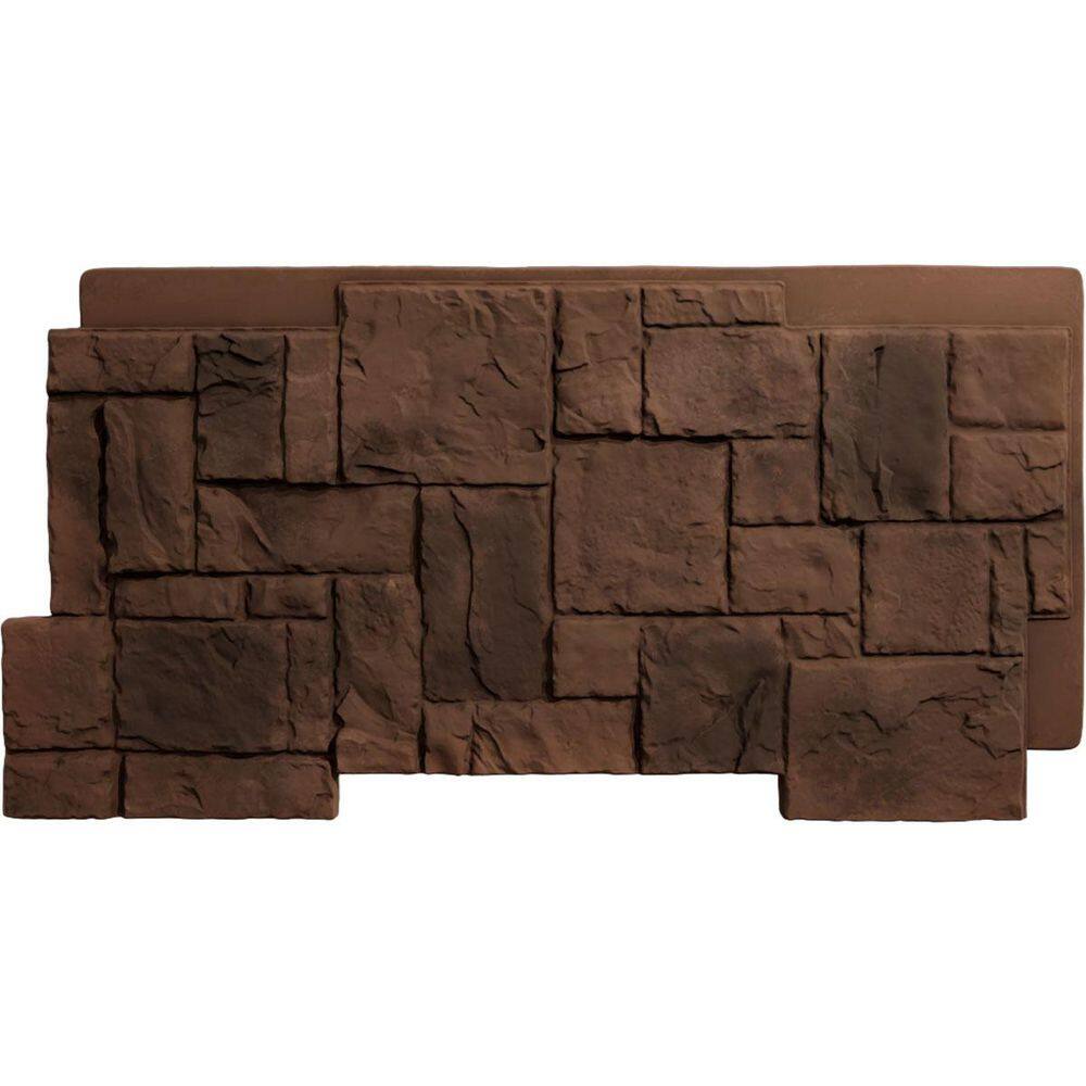 "EverStone Castle Rock Faux Stone Panel, 49""W x 24 1/2""H x 1 1/4""D, Weathered Brown Color" price history on PriceWatchPro