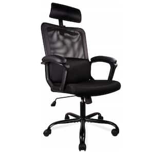 Black Office Chair High Back Ergonomic Mesh Desk Chair with Padding Armrest and Adjustable Headrest