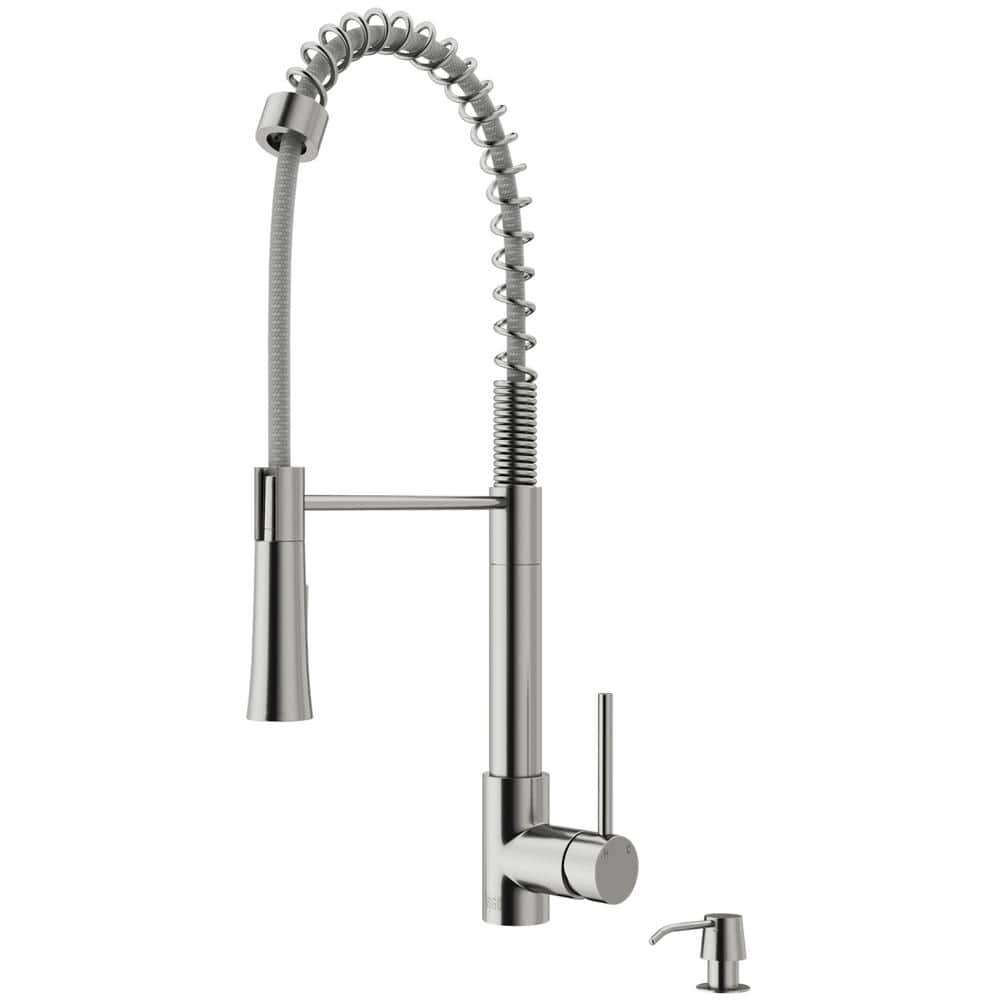 Stainless Steel Pull-Down Kitchen Faucet with Soap Dispenser