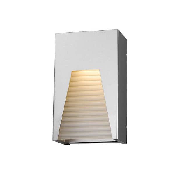 Unbranded Millenial 12 W 10 in. Silver Integrated LED Aluminum Hardwired Outdoor Weather Resistant Wall Sconce Light