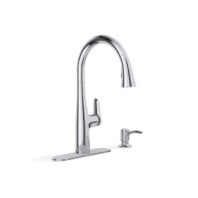 Easmor Single-Handle Pull Down Sprayer Kitchen Faucet In Polished Chrome K-R30573-Sd-Cp