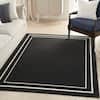 Nourison Essentials NRE02 Black Ivory Rug 4x6 Rectangle