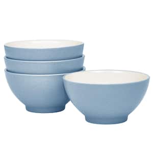 Colorwave Ice 5.75 in., 20 fl. oz. (Light Blue) Stoneware Rice Bowls, (Set of 4)