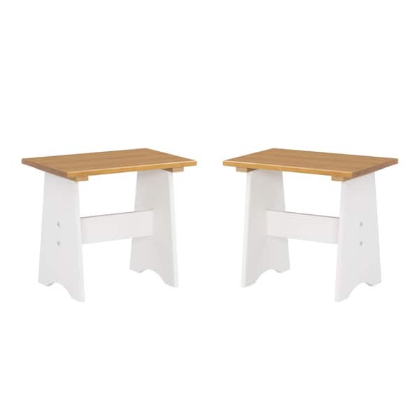 Linon Home Decor Faye Honey/Wht Small Backless Bench (set 2)