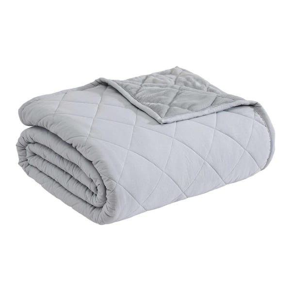 Eddie Bauer Classic Soft Solid Grey Microfiber Twin Blanket