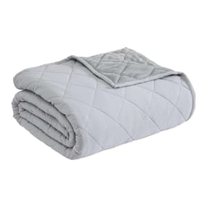 Classic Soft Solid Grey Microfiber Full/Queen Blanket