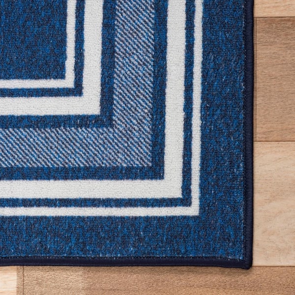 Miles Kimball Anti-Slip Indoor Outdoor Rug - Blue - 24x72