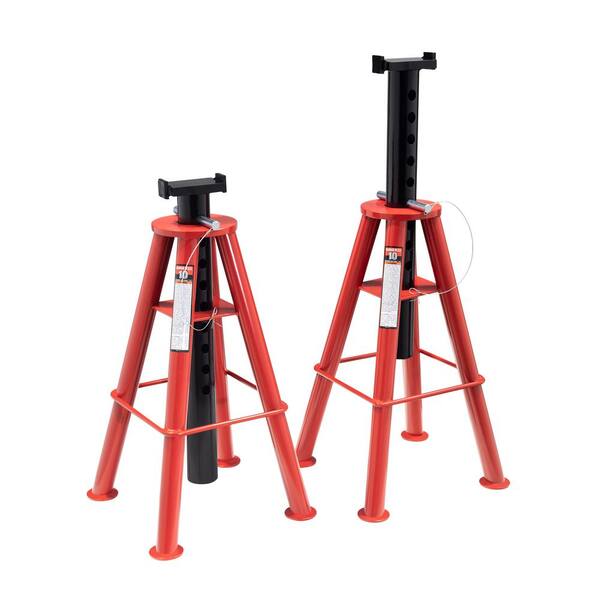 Photo 1 of 10-Ton High Height Pin Type Jack Stands (Pair) **USED, MISSING COMPONENTS, ONLY JACK STANDS MISSING SADDLES***