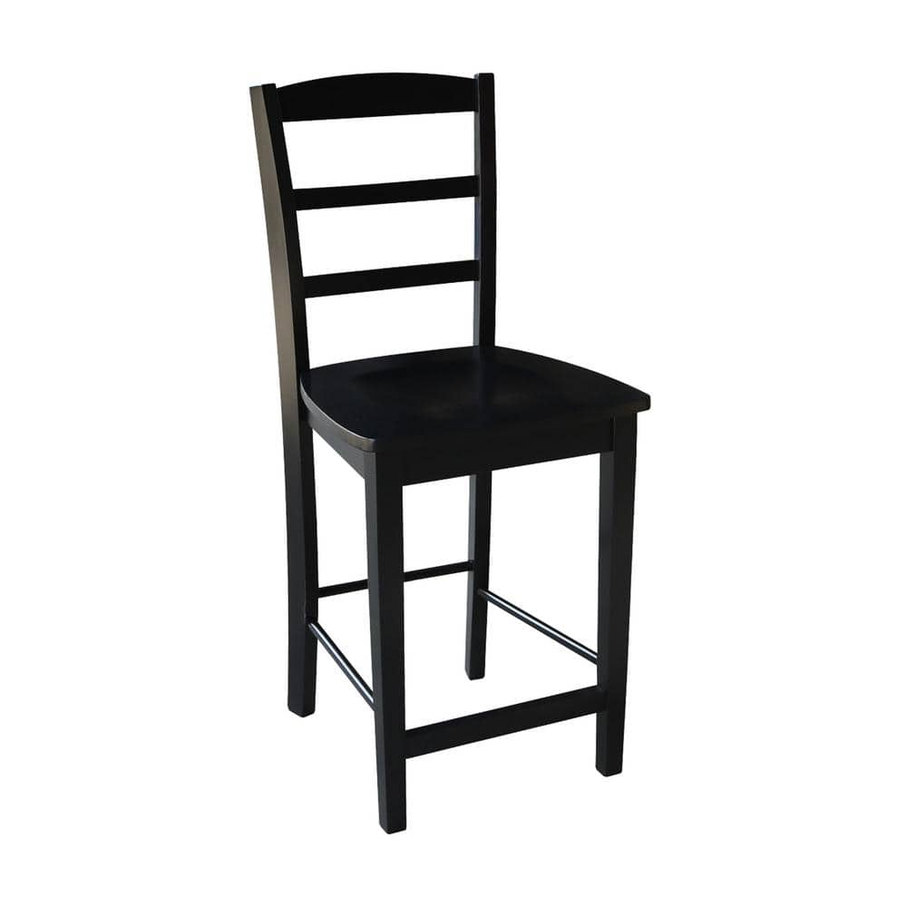 International Concepts Madrid 24 in. Black Bar Stool S46-402 - The