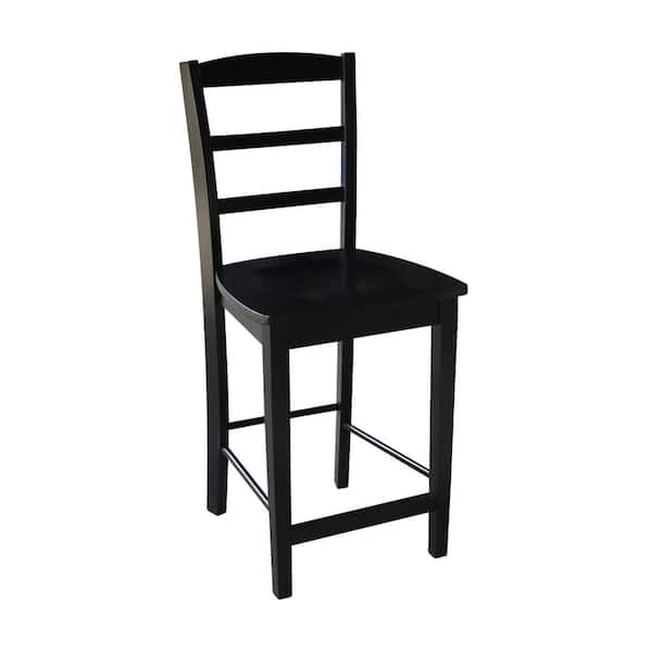 International Concepts Madrid 24 in. Black Bar Stool