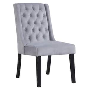 Serdar Gray Tufted Linen Parsons Chairs (Set of 2)