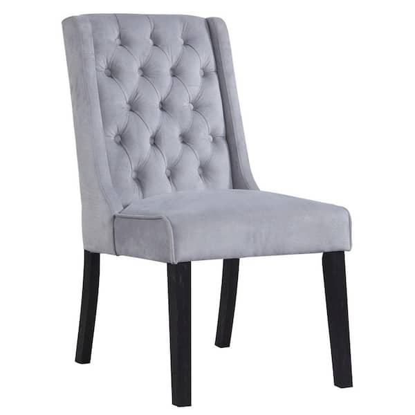 Best Master Furniture Serdar Gray Tufted Linen Parsons Chairs (Set of 2)