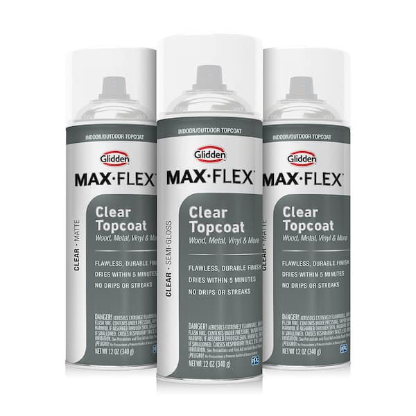 GLIDDEN MAX FLEX 12 oz. Semi-Gloss Clear Interior/Exterior Topcoat Spray  Paint GMF3040-54 - The Home Depot