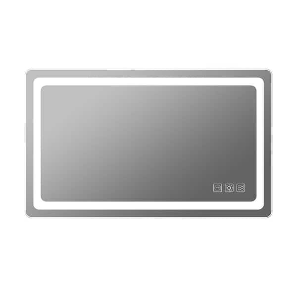 Unbranded 28 in. W x 36 in. H Rectangular Frameless LED Light Touch Wall Mounted Bathroom Vanity Mirror Silves
