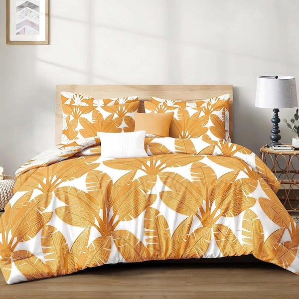 Shatex 3-Piece All Season Bedding Queen Size Comforter Set, Ultra Soft Polyester Elegant Bedding Comforters-Yellow