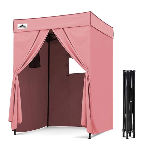 Flat Top 5 ft. x 5 ft. Outdoor Pop Up Shower Privacy Tent Dressing Changing Room, Pink