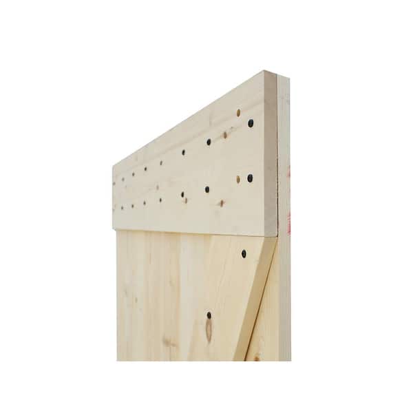 b.a.uページ CALHOME 36 in. x 84 in. Z-Bar unfinished Wood Sliding Barn