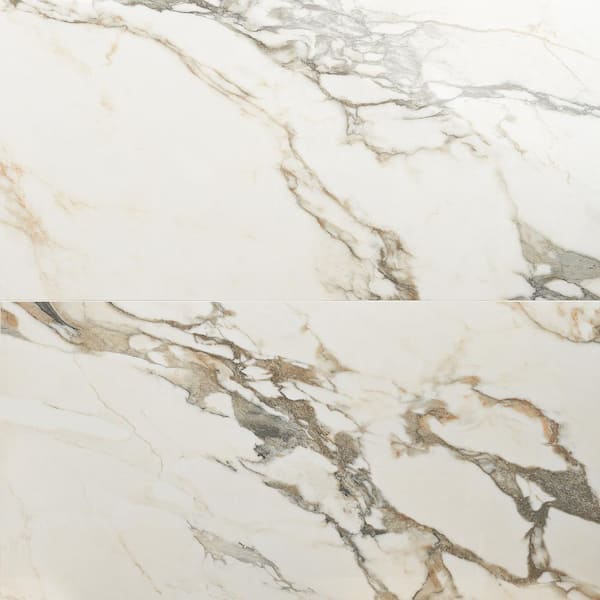 Ivy Hill Tile Saroshi Calacatta Rustico 4 in. x 0.31 in. Polished Marble Look Porcelain Floor and Wall Tile Sample