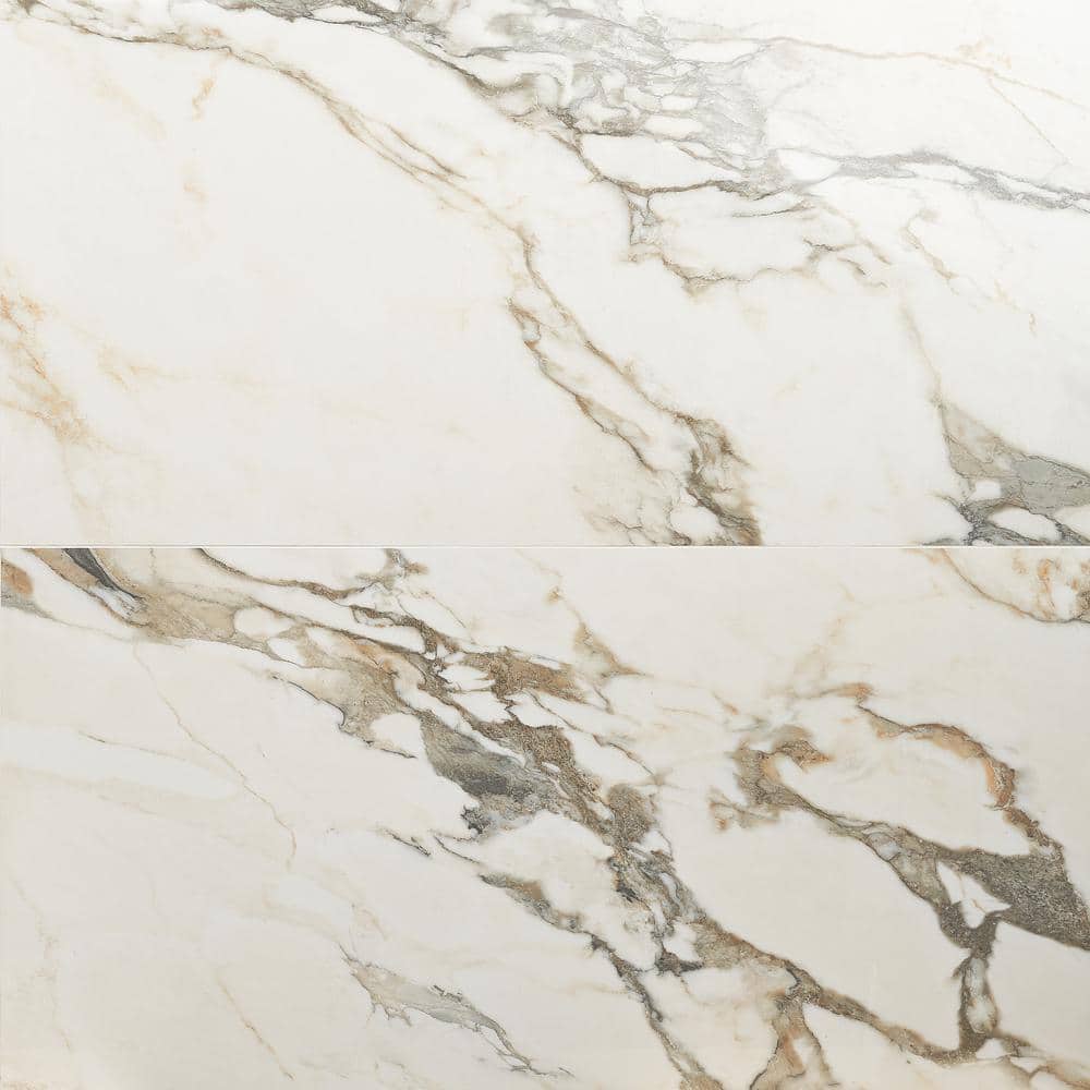 Ivy Hill Tile Saroshi Calacatta Rustico 23.62 in. x 47.24 in. Polished Marble Look Porcelain Floor and Wall Tile (15.5 sq. ft./Case) -  EXT3RD106697