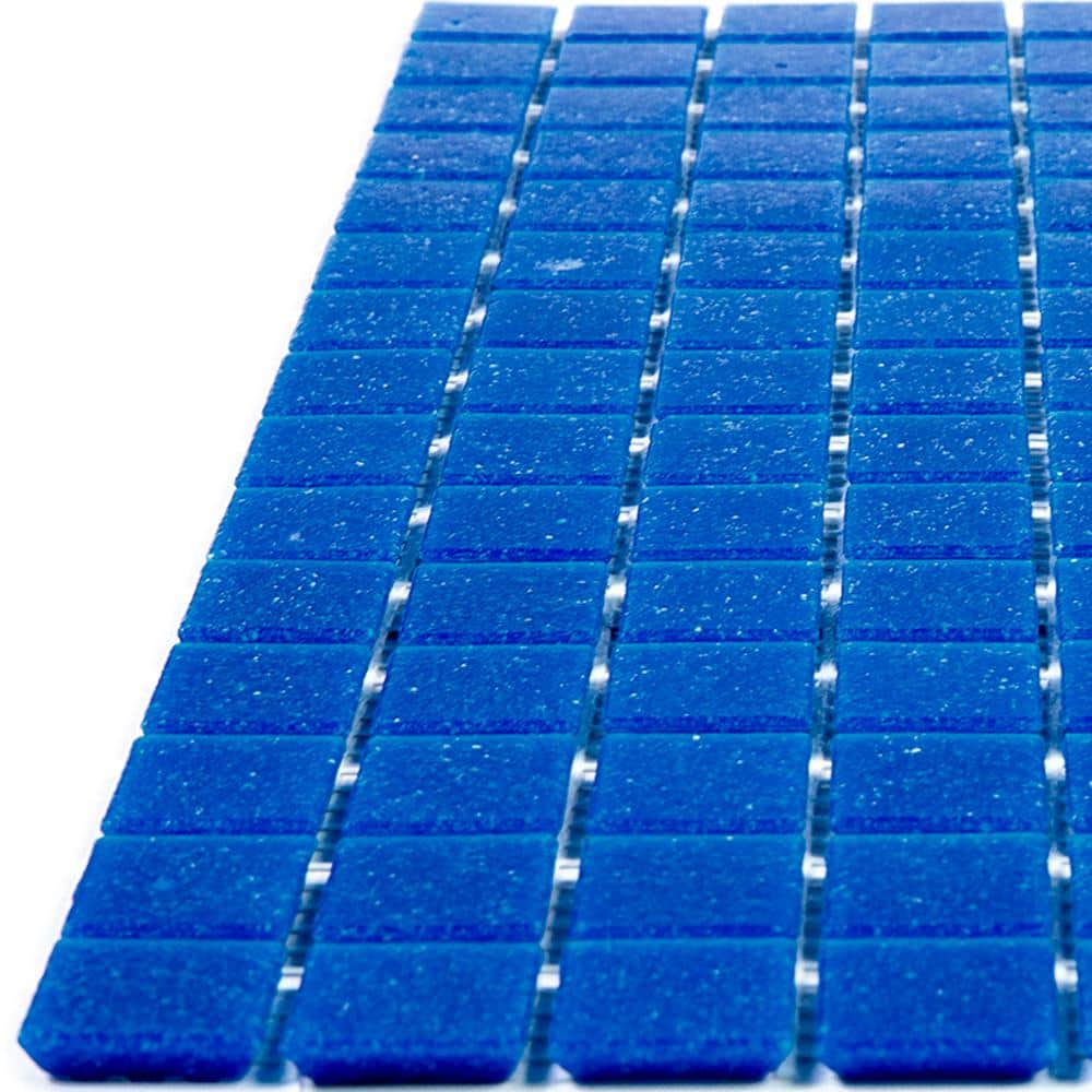 Dune 12" x 12" Glossy Cerulean Blue Glass Mosaic Tile
