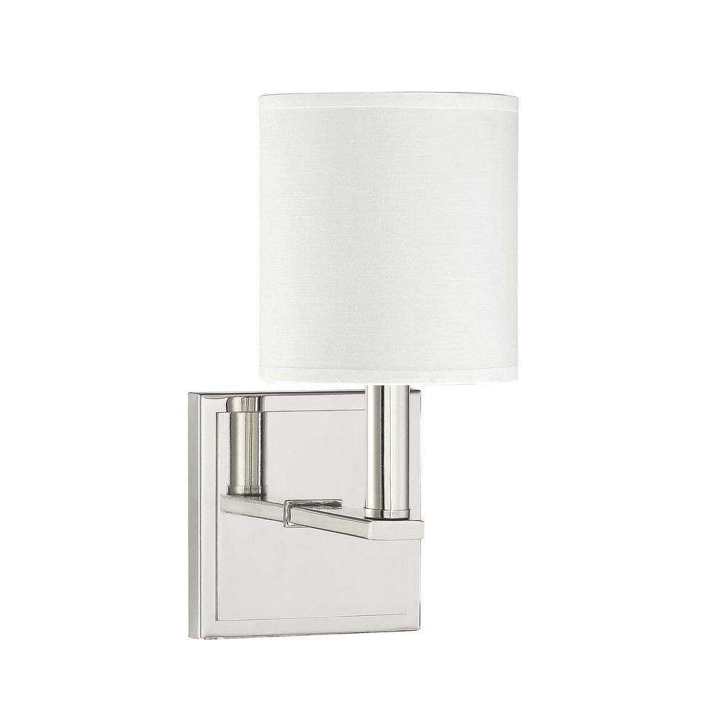 Waverly Polished Nickel Dimmable Direct-Wired Wall Sconce