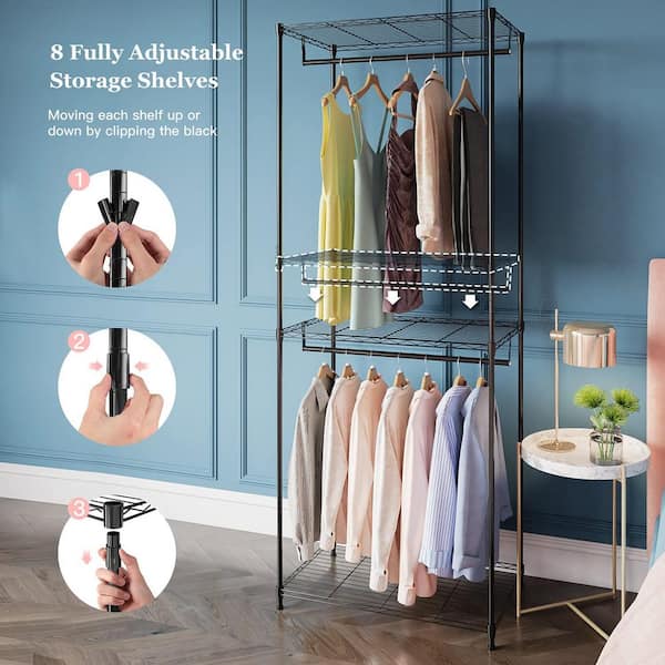 Floor Standing Clothes Hanger With Drawer Home Bedroom Mobile