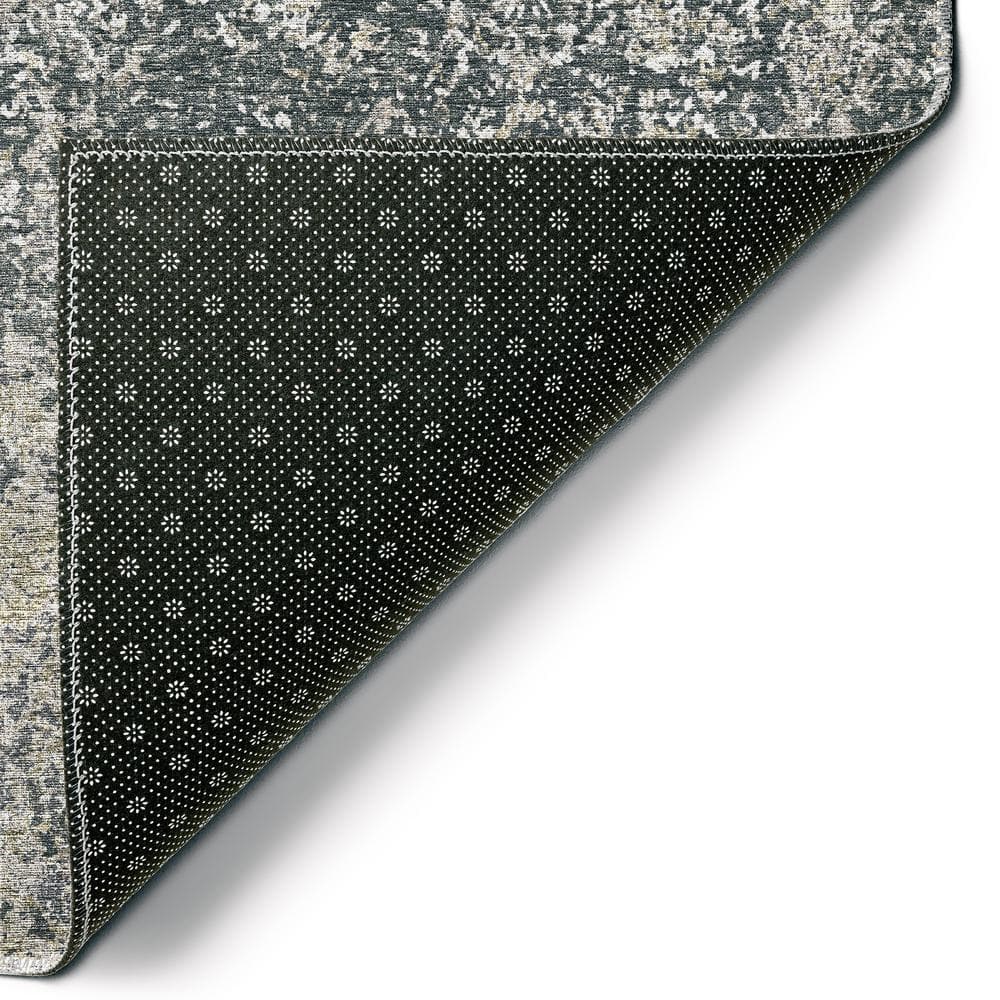 Gray Abstract Flat Woven 5' x 7'6" Washable Area Rug