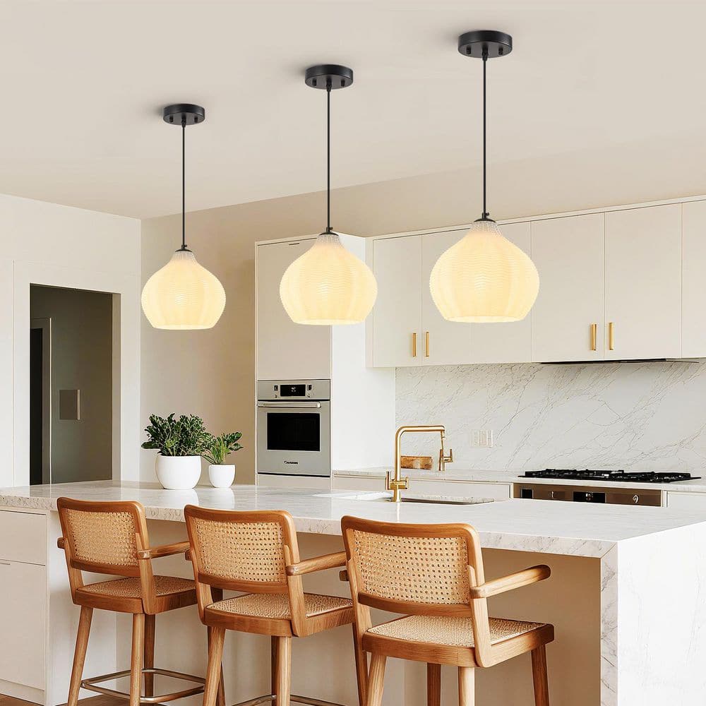 Home Lighting 60-Watt 1 Light MilkyLuster Glass Globe Adjustable Modern Pendant Lighting for Bedroom (B1-Pack) price history on PriceWatchPro