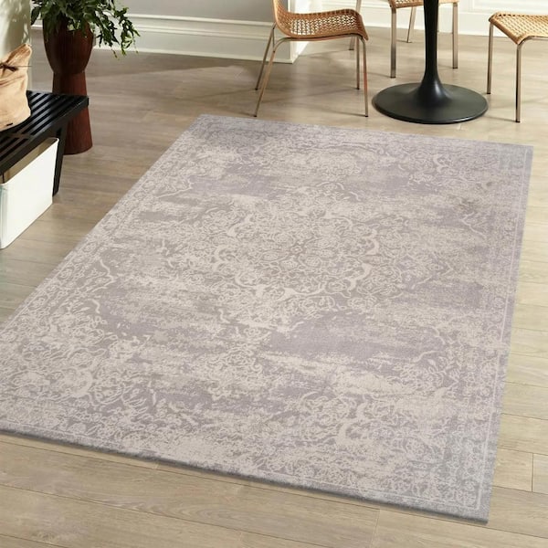 Alhambra Ornate Medallion Modern Ivory 8 ft. x 10 ft. Area Rug