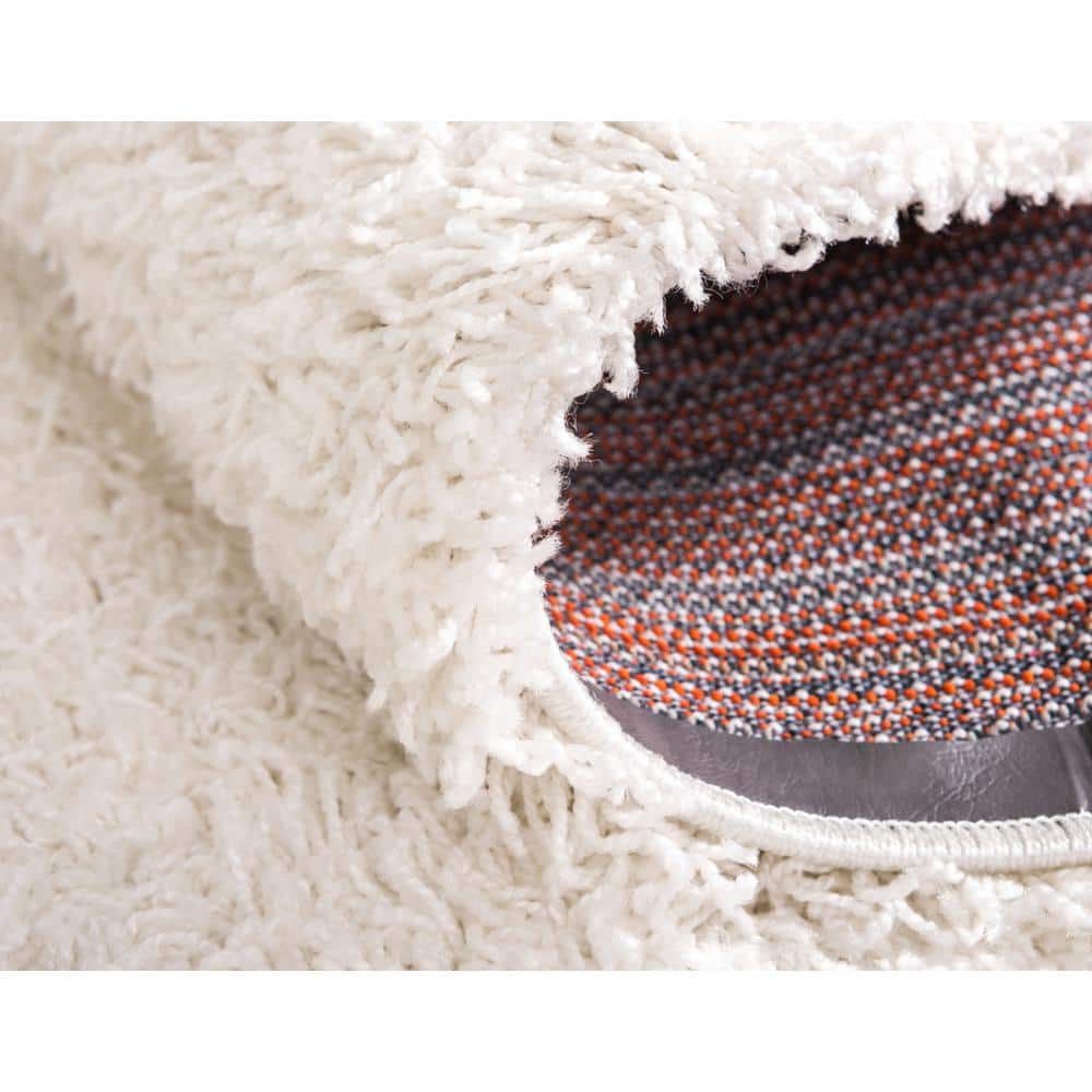 Snow White Rectangular Shag Indoor Area Rug
