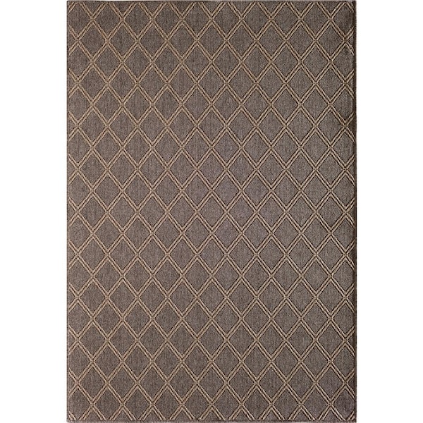 Santorini Diamond Pebble/Natural 8 ft. x 10 ft. Indoor/Outdoor Patio Area Rug