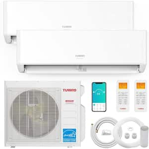 27,000 BTU Dual Zones Mini Split AC/Heating System, Ductless Inverter, 22 SEER2, WiFi, Greenland 12K+12K, 230V, 2.25-Ton