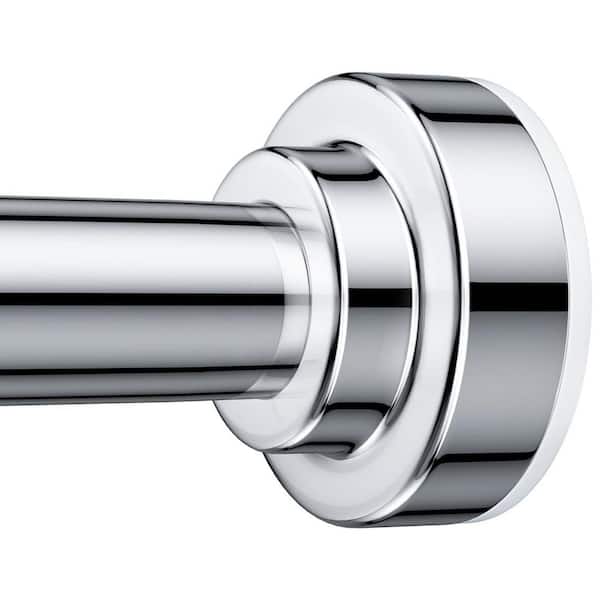 Adjustable 17.10 in. L x 2.20 in. W Spring Tension Shower Curtain Rod Silver No Rust Anti-Slip No Drilling Easy Install