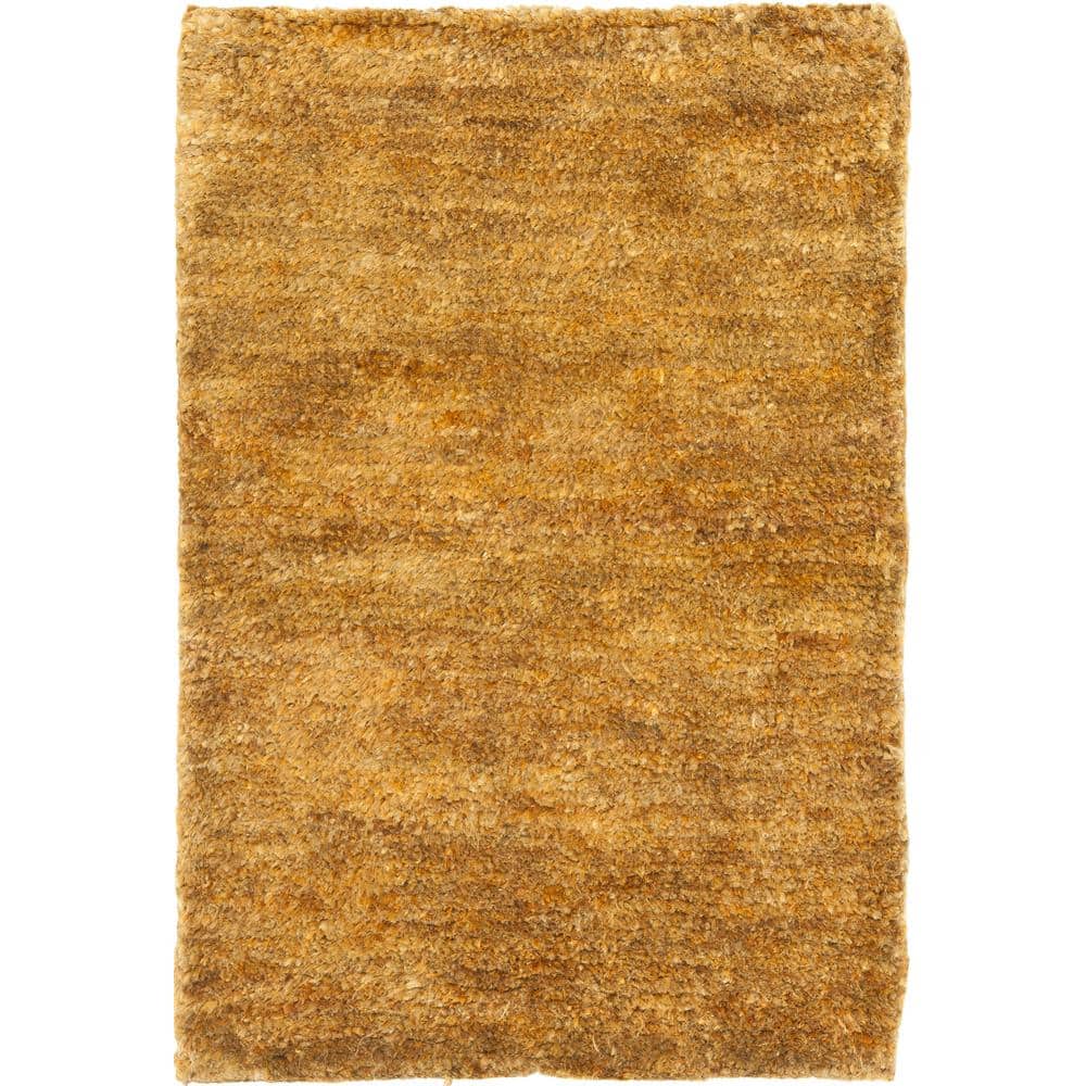 Caramel Hand-Knotted Wool 6' x 9' Bohemian Area Rug
