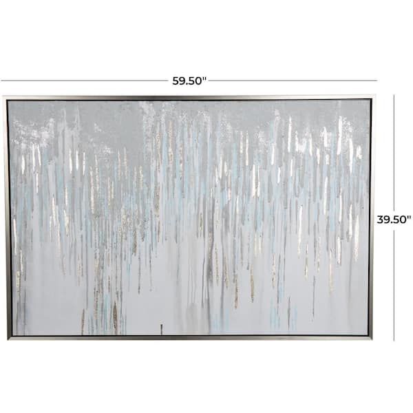 Deco 79 Metal Leaf Tropical Wall Decor with Wood Frames, 43 x 1 x 32,  Gray