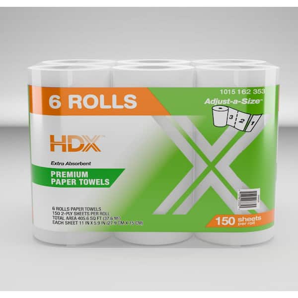 Premium Adjust-A-Size Paper Towel Rolls (150-Sheets Per Roll 6-Rolls)