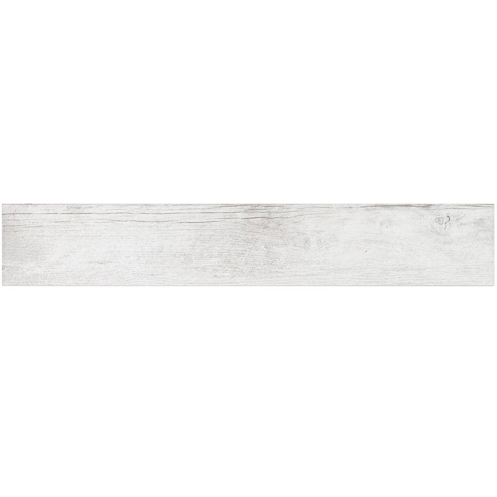 Thicket 4" x 24" White Natural Porcelain Plank Tile