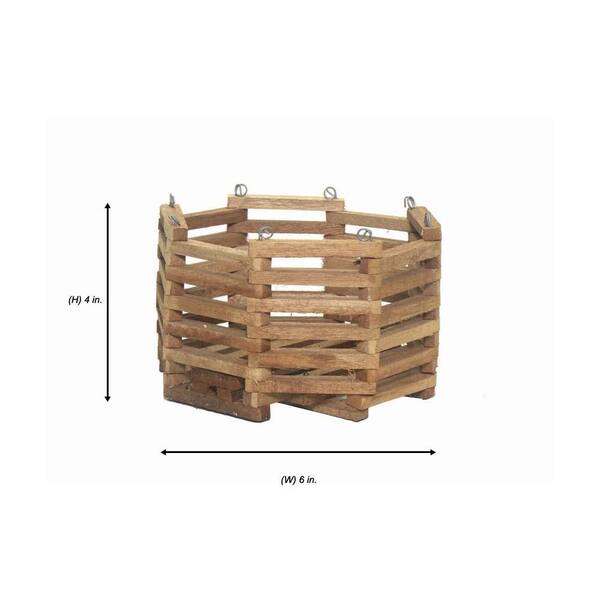 Better-Gro 6 in. Octagon Wood Hanging Basket Twin Pack 51711 - The Home  Depot
